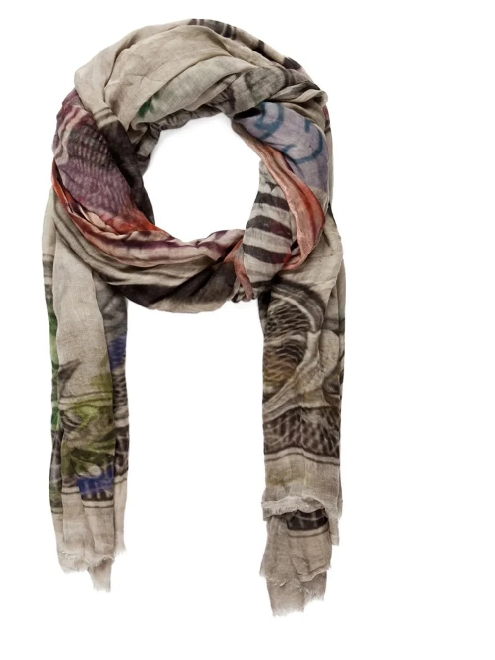 Faliero Sarti Huge $ 1 Dollar Bill Pattern Micro Modal Silk Scarf Rare 84x58